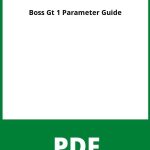 Boss Gt 1 Parameter Guide Pdf