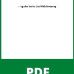 Irregular Verbs List With Meaning Pdf