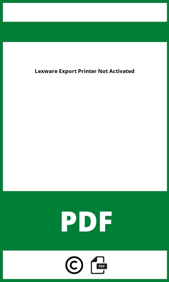 quicken pdf printer not activated