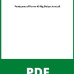 Pantoprazol Puren 40 Mg Beipackzettel Pdf