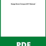 Range Rover Evoque 2017 Manual Pdf