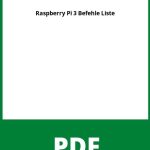 Raspberry Pi 3 Befehle Liste Pdf