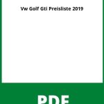 Vw Golf Gti Preisliste 2019 Pdf
